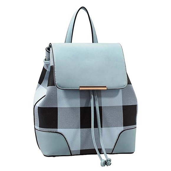 MKF Collection by Mia K. Farrow Handbags - Light Blue Nashla Plaid Backpack